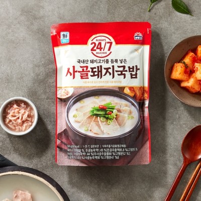 [실온][사조] 24/7 사골돼지국밥 500g, 1개