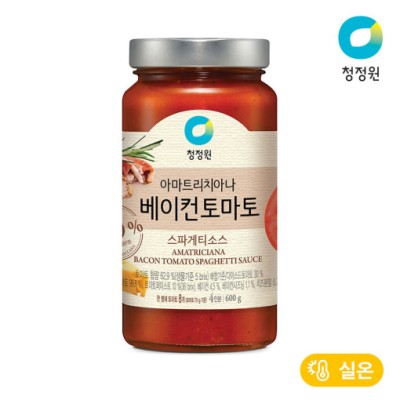 [실온][청정원] 베이컨 토마토 스파게티소스 600g, 1개