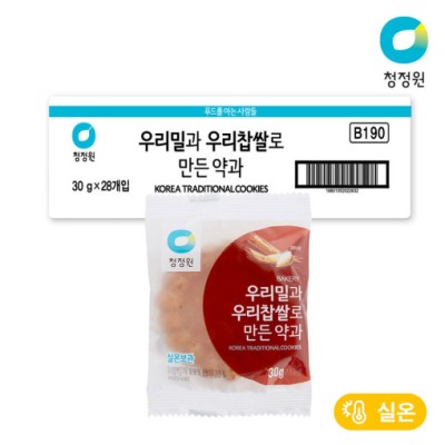 [실온][청정원] 우리밀과 우리찹쌀로 만든 약과 30g x 28개, 1box