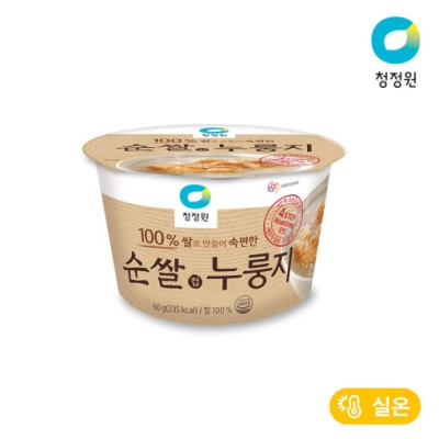 [실온][청정원] 순쌀 누룽지(컵)60g, 1개