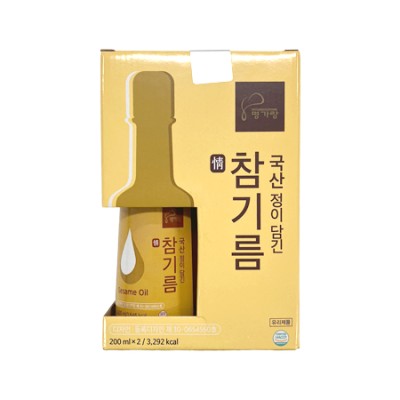 [실온]명가랑 정이담긴 국산 참기름 200ml*2, 1box