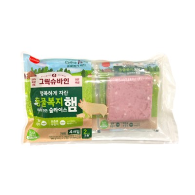 [저온]삼립 그릭슈바인 동물복지 슬라이스햄 160g*4, 1set