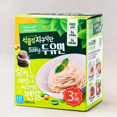 [저온]풀무원 식물성 지구식단 실키 두유면150g, 3개