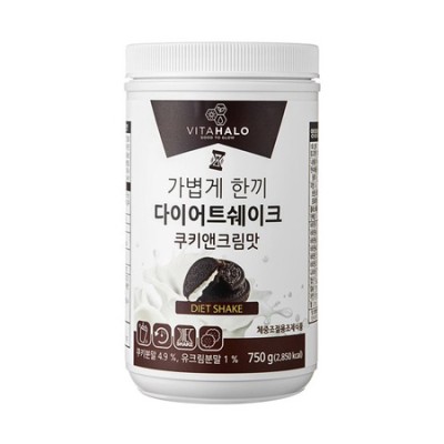 비타할로 가볍게 한끼 다이어트 쉐이크 쿠키앤크림맛, 750g, 1개