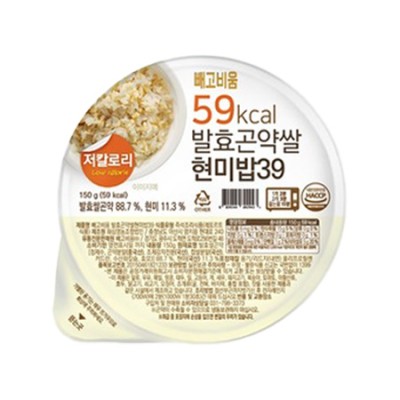 빼고비움 최저 칼로리 100g당 39kcal 발효곤약쌀현미밥39(150g*20개), 1box