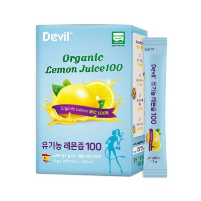 악마다이어트 유기농 레몬즙 100 (15g*30포) 450g, 1박스