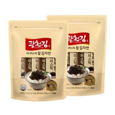 광천김 참 미니미스틱 김자반, 70g, 2개