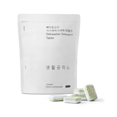 [실온] 생활공작소 베이킹소다 식기세척기 세제 태블릿 60p, 600g, 1개