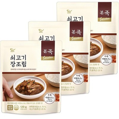 [실온]본죽 쇠고기 장조림, 120g, 3개