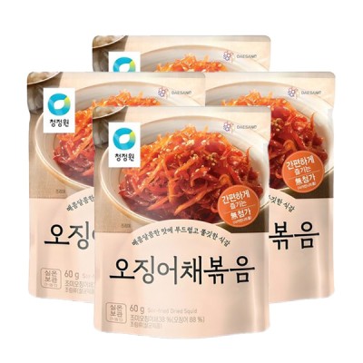 [저온]청정원 오징어채볶음, 60g, 4개