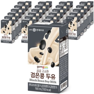 [저온] gomgom 고소한 검은콩 두유, 190ml, 24개