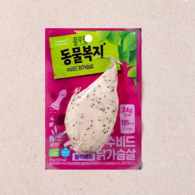 [저온] 풀무원 동물복지 수비드 닭가슴살 블랙페퍼 115g