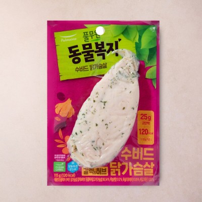 [저온] 풀무원 동물복지 수비드 닭가슴살 갈릭&허브 115g