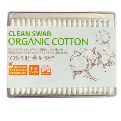 [실온] [국산면봉] 오가닉코튼 유기농 면봉 200개입 항균 무형광 멸균 풍성면봉