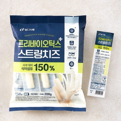 [저온] 빙그레 프리바이오틱스 스트링치즈 20g*10개