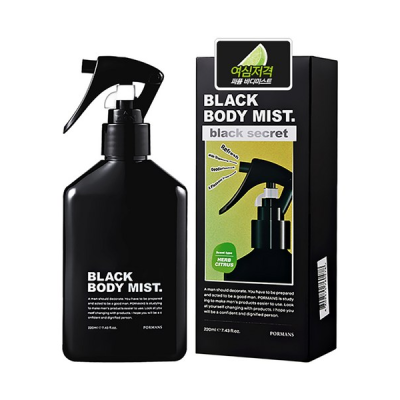 [저온] 포르맨즈 블랙 시크릿 바디미스트 허브시트러스향, 1개, 220ml