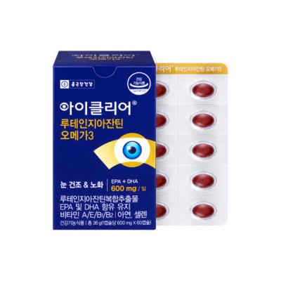 [실온] 종근당건강 아이클리어 루테인지아잔틴 오메가3 60캡슐, 1개