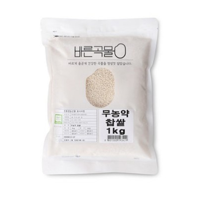 [실온] 바른곡물 국산 무농약 찹쌀, 1kg, 1개