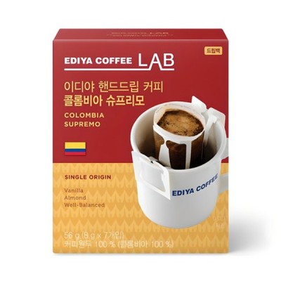 [실온] 이디야 핸드드립 콜롬비아 슈프리모 8g*7