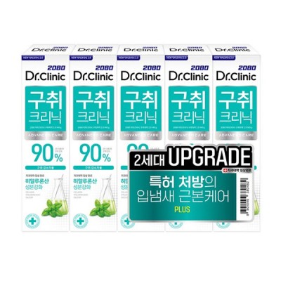 [실온] 2080 닥터크리닉 2.0 구취 치약 140g, 5개