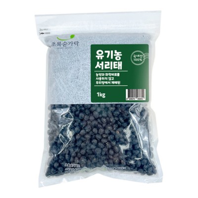 [실온] 초록숟가락 유기농 서리태 1kg, 1개