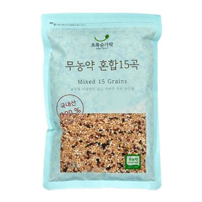 [실온] 초록숟가락 무농약 혼합15곡, 1kg, 1개