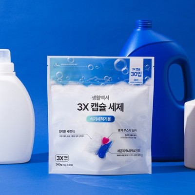 [실온] 생활백서 3X 식기세척기용 캡슐 세제 30p, 360g, 1개
