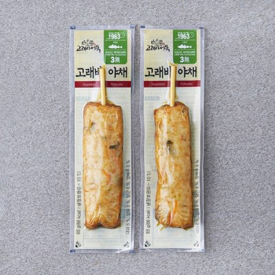 [저온] [고래사어묵] 고래바 야채, 65g, 2개