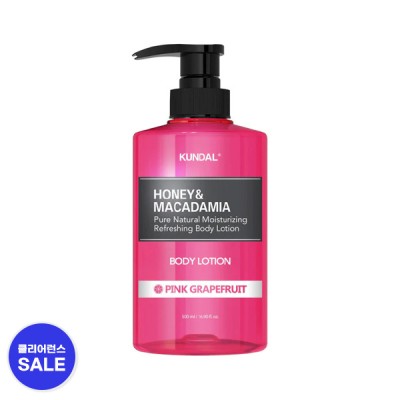 [분리배송/개별주문][쿤달] Honey & Macadamia Pure Body Lotion_500ml_Pink Grapefruit